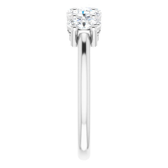 1.05 ct. Oval Cut Diamond Wedding Band 5 Stone Anniversary Ring-VIRABYANI